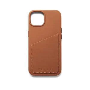 Mujjo ljusbrunt plånboksfodral i läder för iPhone 14 med kortfack och kameraskydd
