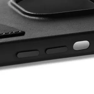 Mujjo svart plånboksfodral i läder för iPhone 15 Plus och 14 Plus med sydd kant och skydd för sidoknappar