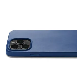 Mujjo-läderfodral med MagSafe för iPhone 14 Pro Max i Monacoblått, med upphöjt kameraskydd