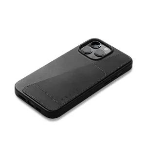 Mujjo svart plånboksfodral i läder för iPhone 14 Pro Max med sydda kanter och upphöjd kamerakant