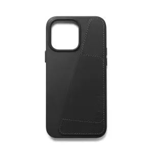Mujjo svart plånboksfodral i läder för iPhone 14 Pro Max med kortfack och upphöjd kamerakant