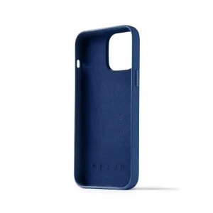 Mujjo plånboksfodral i helläder för iPhone 14 Pro Max i Monaco-blått, med kameraskydd och kortfack