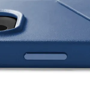 Mujjo plånboksfodral i heläder för iPhone 14 Pro Max i Monaco-blått, läderfodral med kameraskydd
