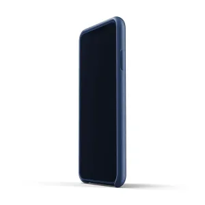 Mujjo läderfodral för iPhone XS Max i blått, ett smalt mobilskal i fullnarvsläder