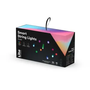 Lite Bulb Moments Smart String Lights-förpackning för diodbox med färgglad LED-ljusdesign och text om appstyrd belysning
