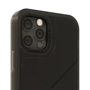Pipetto svart skyddsskal för iPhone 12 och iPhone 12 Pro med upphöjd kamerautskärning och tunn baksidesdesign