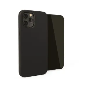 Pipetto magnetiskt läderfodral för iPhone 12/12 Pro, visas öppet med smal svart kamerautskärning