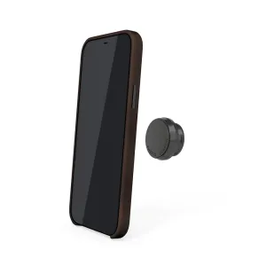 Pipetto magnetiskt läderfodral för iPhone 12/12 Pro i brunt med runt magnetfäste