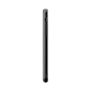 Just Mobile TENC tunt skyddande iPhone X/XS-skal visat från sidan med rundade kanter och utskärningar för knappar