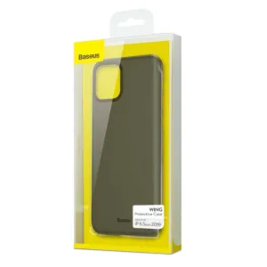 Baseus Wing Protective Case i detaljhandelsförpackning för iPhone 11 Pro Max, med ett tunt mörkgrått skal