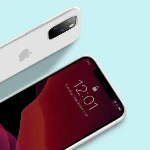Baseus vitt silikonfodral för iPhone 11 Pro Max med kamerautskärning och upphöjt knappskydd