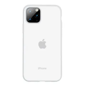 Vitt silikonfodral från Baseus för iPhone 11 Pro med rundade kanter och upphöjd kamerautskärning