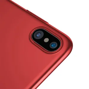 Rött Baseus-skal för iPhone X/XS med slimmad skyddsdesign och upphöjd utskärning för bakkameran