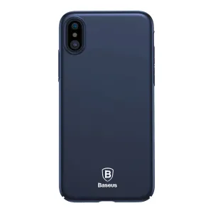 Baseus mörkblått slimmat iPhone X/XS-skal med matt finish, utskärning för den bakre kameran och logotyp