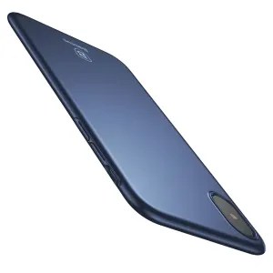 Baseus iPhone X/XS-skal i mörkblått, tunt skyddsskal av PC med kamerautskärning och knappöppningar