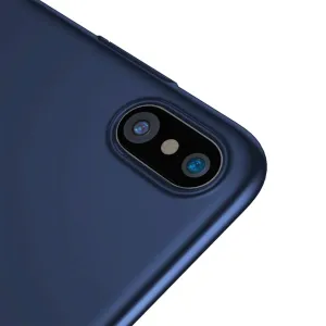Baseus ultratunt mörkblått PC-skal för iPhone X/XS med matt finish och urtag för bakre kamera