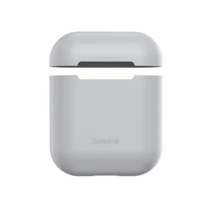 Baseus ljusgrått fodralskydd för AirPods med separat lock och underdel, smalt silikonskydd för AirPods