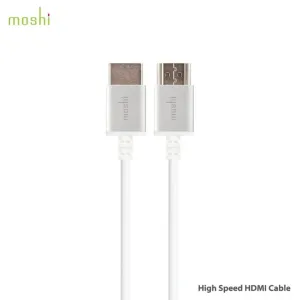 Moshi High Speed HDMI-kabel, vit, 2 m, med metallkontakter för anslutning av AV-enheter