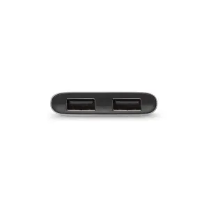 Moshi USB-C till dubbel USB-A-adapter med två USB-A-portar i en kompakt svart aluminiumdesign