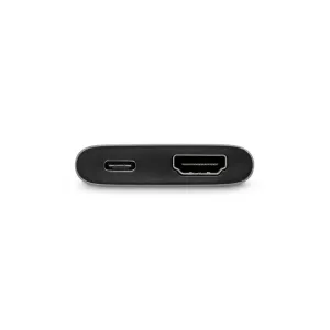 Moshi USB-C till HDMI-adapter med laddning, svart kompakt kontakt med USB-C- och HDMI-portar