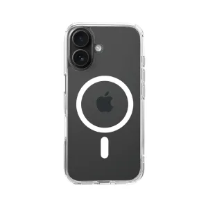 Just Mobile TENC Air transparent skyddsskal för iPhone 16 med upphöjd kamerautskärning och ring i MagSafe-stil