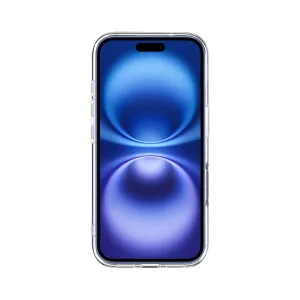 Just Mobile TENC Air transparent skyddsskal för iPhone 16 med upphöjda kanter och sidoknappsskydd