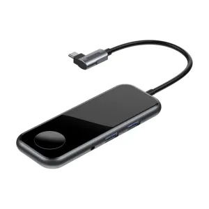 Baseus 6-i-1 USB-C-hubb och dockningsstation med fast kabel, USB-portar och ljuduttag