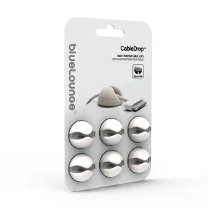 Bluelounge CableDrop 6 tk pakk isekleepuvaid kaabliklambreid juhtmete korrastamiseks