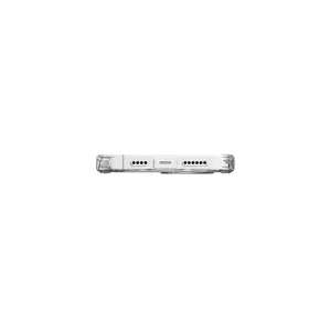 Just Mobile TENC Air transparent skyddsskal för iPhone 15, visat med utskärningar i nederkanten och rundade hörn