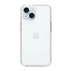 Just Mobile TENC Air transparent skyddsskal för iPhone 15 Plus med upphöjda kanter och knappurtag