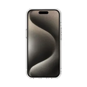 JustMobile TENC Air transparent skyddsskal för iPhone 15 Pro med upphöjda kanter och knappskydd