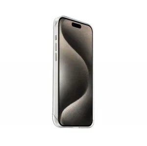 Just Mobile TENC Slim Fit genomskinligt skyddsfodral för iPhone 15 Pro med knappskydd och rundade hörn