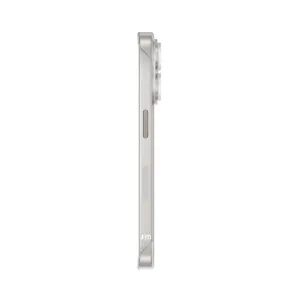 Just Mobile TENC Slim Fit frostat iPhone 15 Pro-skal, tunt transparent skyddsskal med jm-logotyp