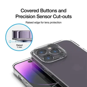Genomskinligt iPhone-skal från Just Mobile med slimmad passform och upphöjd kamerakant som skyddar linsen