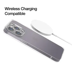 Just Mobile TENC Slim Fit transparent skal för iPhone 14 Pro med upphöjt kameraskydd och MagSafe-kompatibilitet