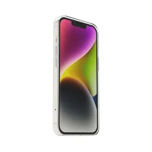 Just Mobile TENC Slim Fit transparent skal för iPhone 14, med slimmat genomskinligt skydd och upphöjda kanter.