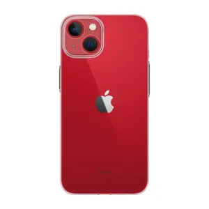 Just Mobile TENC Slim iPhone 14 Plus-skal i rött med transparenta kanter och upphöjt kameraskydd