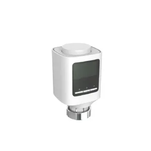 WOOX Zigbee smart radiatorventil til varmestyring med hvidt og sort kabinet og display
