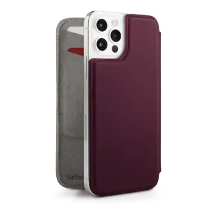 Twelve South SurfacePad plånboksfodral i läder för iPhone 12 Pro Max, med kortfack och MagSafe-plånbok