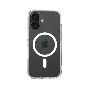 Just Mobile TENC Air transparent skyddsskal för iPhone 16 Plus med upphöjda kamerahörn och MagSafe-ring