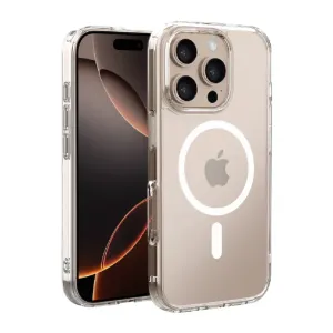 Just Mobile TENC Air transparent skyddsfodral för iPhone 16 Pro Max med upphöjda kanter och ring i MagSafe-stil