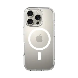 Just Mobile TENC Air genomskinligt skyddsskal för iPhone 16 Pro Max med MagSafe-ring och upphöjd kamerautskärning