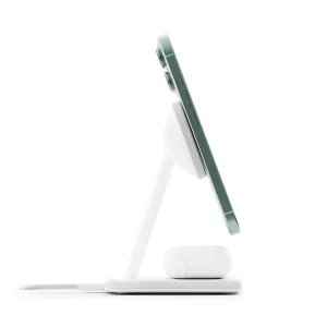 Twelve South HiRise 2 Deluxe trådlöst laddningsställ med vinklad telefonhållare och AirPods-fodral