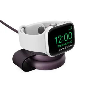Twelve South ButterFly SE hopfällbart laddningsställ för Apple Watch i Midnight Plum med flätad kabel