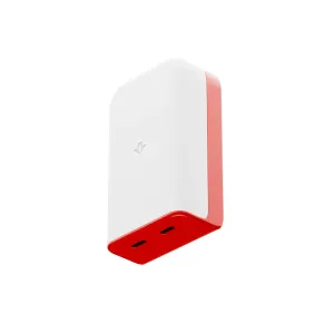 Twelve South PlugBug 50 W USB-C-laddare i vitt och rött med Apple Find My och dubbla USB-C-portar