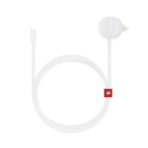 Twelve South PowerCord 1,2 m USB-C-laddare med integrerad EU-kontakt, vit kabel med rundad adapter