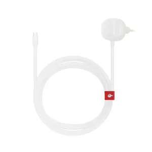 Twelve South powerCord 3 m vit USB-C-laddare med integrerad adapter och spiralformad flätad kabel