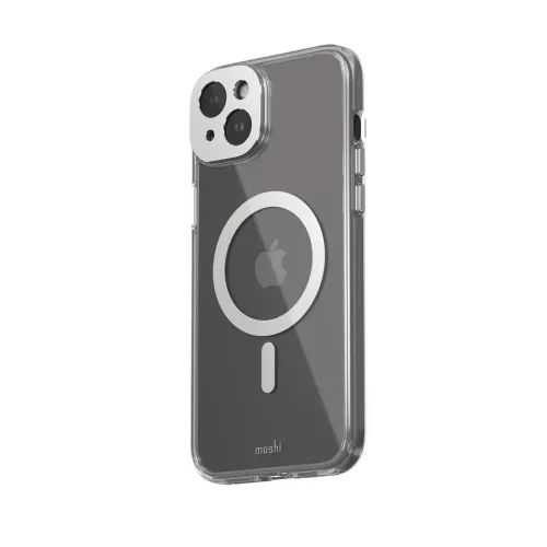 Moshi iGlaze transparent skyddsfodral för iPhone 15 Plus med MagSafe-liknande ring och kamerautskärning
