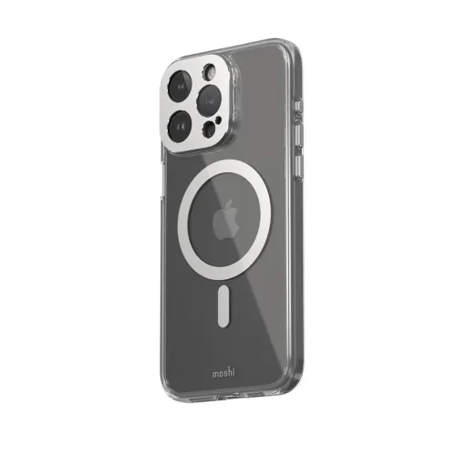 Moshi iGlaze genomskinligt ultratunt skal för iPhone 15 Pro Max med ring i MagSafe-stil och kameraskydd