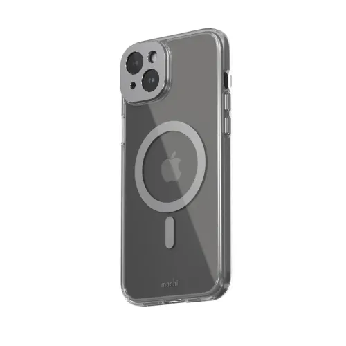 Moshi iGlaze transparent skyddsfodral för iPhone 15 Plus med ring i MagSafe-stil och kamerautskärning
